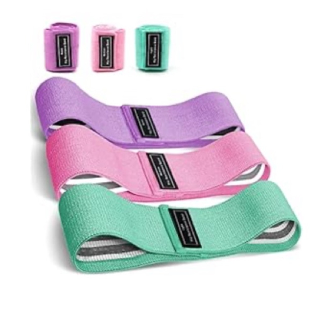 Resistance Bands Set of 3 - Pistachio, Pink, Purple